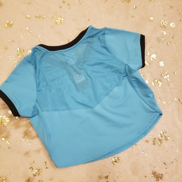 NWT Nike L Blue Mesh Crop Top - Picture 3 of 8